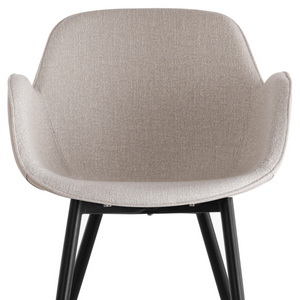 Loney Light Grey Upholstered PU Fabric Dining Chair Set of 2