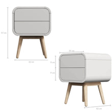 Load image into Gallery viewer, Merlin White Modern Retro Night Stand with Push to Open Drawers