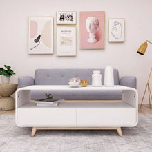 Load image into Gallery viewer, Merlin White Modern Retro Coffee Table with Push to Open Drawers