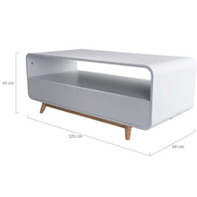 Load image into Gallery viewer, Merlin White Modern Retro Coffee Table with Push to Open Drawers