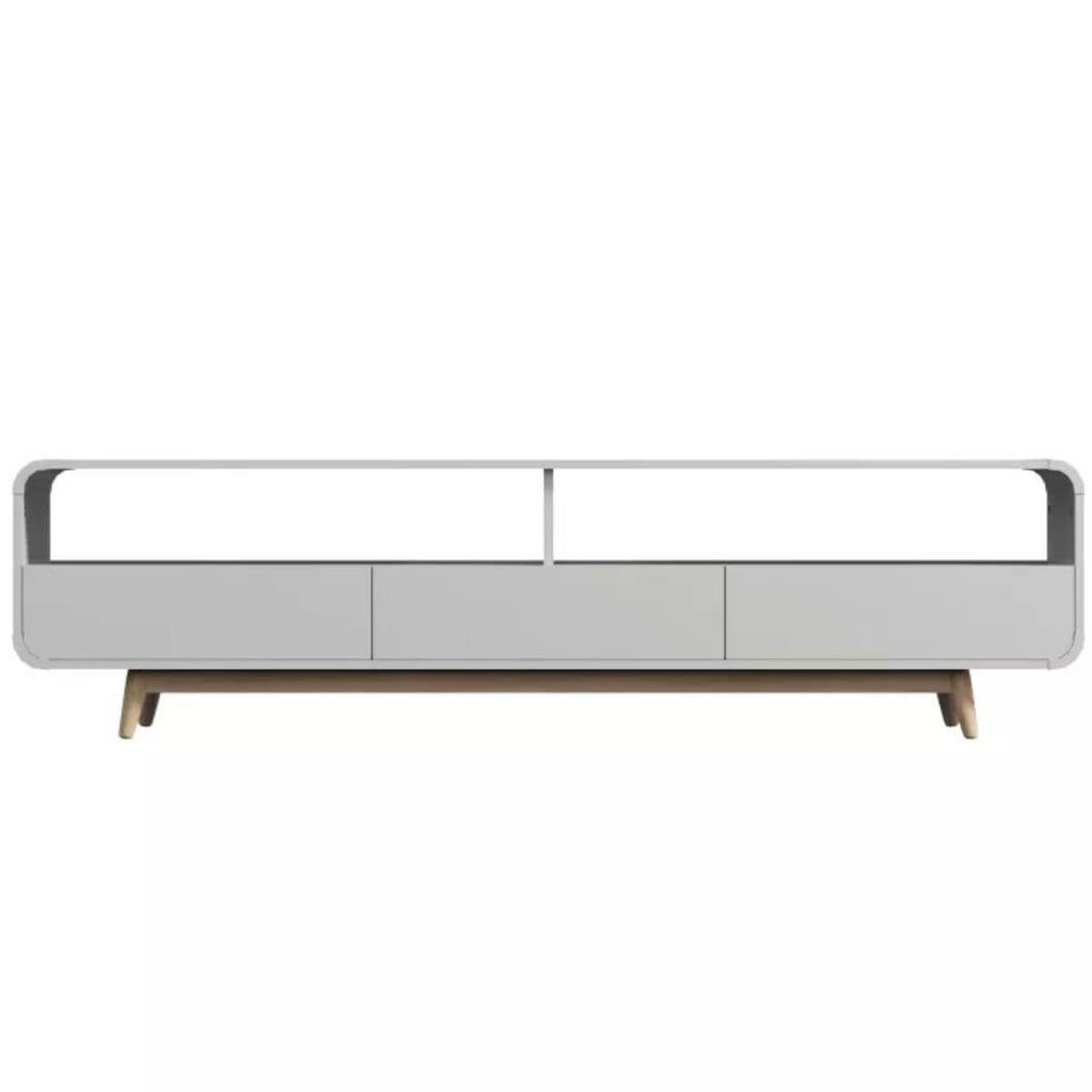 Merlin White  Modern Retro TV Unit 180CM