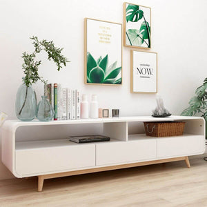 Merlin White  Modern Retro TV Unit 180CM