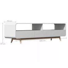 Load image into Gallery viewer, Merlin White  Modern Retro TV Unit 180CM
