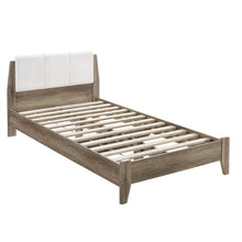 Load image into Gallery viewer, Wooden Bed Frame with Leather Upholstered Bed Head Size Double