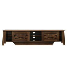 Load image into Gallery viewer, Industrial Style 180cm TV Stand Cabinet Entertainment Unit Dark Wood Lowline Sliding Door