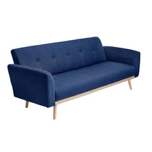 Load image into Gallery viewer, Nicholas 3-Seater Blue Foldable Sofa Bed