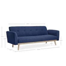 Load image into Gallery viewer, Nicholas 3-Seater Blue Foldable Sofa Bed