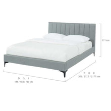 Load image into Gallery viewer, Orly Stone Grey Bed Frame in Size King