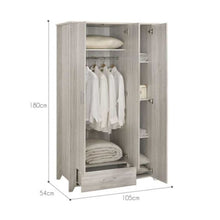 Load image into Gallery viewer, Large 3 Door Wardrobe Bedroom Storage Cabinet Closet