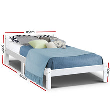 Load image into Gallery viewer, Artiss King Single Size Wooden Bed Frame Mattress Base Timber Platform White
