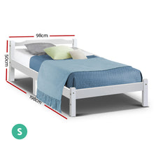 Load image into Gallery viewer, Artiss Single Size Wooden Bed Frame Mattress Base Timber Platform White