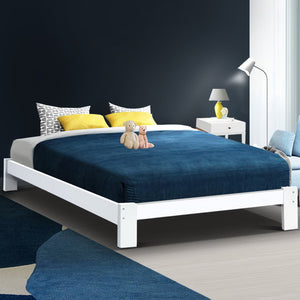 Artiss Bed Frame Double Size Wooden Bed Base JADE Timber Foundation Mattress