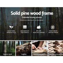 Load image into Gallery viewer, Artiss Queen Wooden Bed Base Frame Size JADE Timber Foundation Mattress Platform