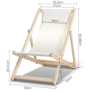 Artiss Fodable Beach Sling Chair - Sand