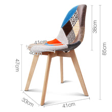 Load image into Gallery viewer, Artiss Set of 2 Retro Beech Fabric Dining Chair - Multi Colour