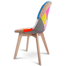 Load image into Gallery viewer, Artiss Set of 2 Retro Beech Fabric Dining Chair - Multi Colour