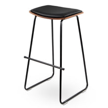 Load image into Gallery viewer, Artiss Set of 2 PU Leather Backless Bar Stools - Black