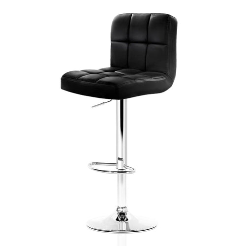 Artiss Set of 2 PU Leather Bar Stools - Black