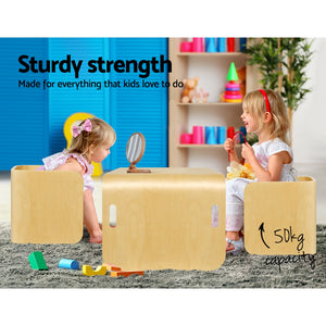 Artiss Kids Table and Chair Set Study Desk Dining Wooden