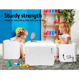 Artiss Kids Table and Chair Set Study Desk Dining White