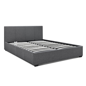 Artiss Queen Size Fabric and Wood Bed Frame Headborad - Grey