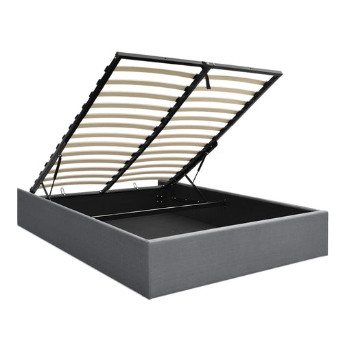 Artiss Queen Size Gas Lift Bed Frame Base With Storage Platform Fabric