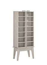 Load image into Gallery viewer, Multimedia DVD CD Storage Cabinet With Hidden Compartment In White Oak