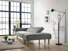 Load image into Gallery viewer, 3 Seater Fabric Sofa Bed with Ottoman - Light Grey