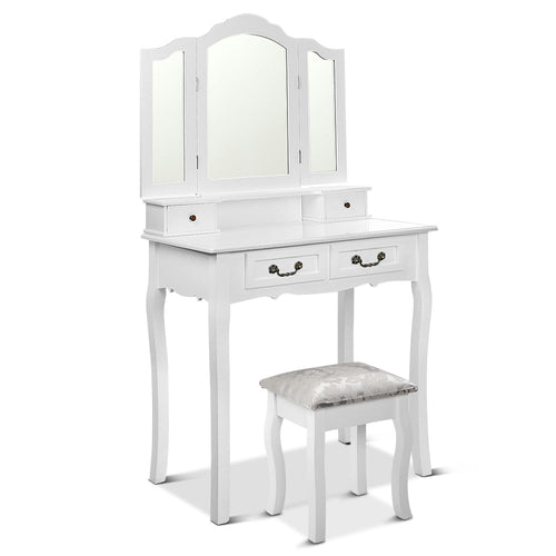 Artiss Dressing Table with Mirror - White