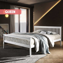 Load image into Gallery viewer, Wooden Bed Frame White - Queen