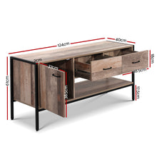 Load image into Gallery viewer, Artiss TV Stand Entertainment Unit Storage Cabinet Industrial Rustic Wooden 120cm