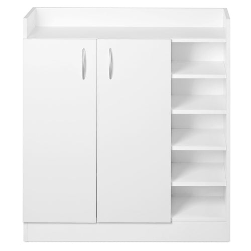 Artiss 2 Doors Shoe Cabinet Storage Cupboard - White