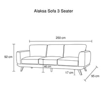 Load image into Gallery viewer, Modern Stylish Brown Alaska Sofa 3 Seater