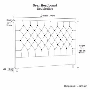 Sean Headboard Double Size Charcoal