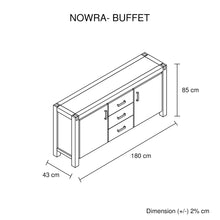 Load image into Gallery viewer, NOWRA Buffet Oak 3 Drawer