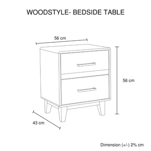 Woodstyle Bedside 2 drawers
