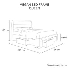 Load image into Gallery viewer, Megan Bedframe Queen Size Light Grey