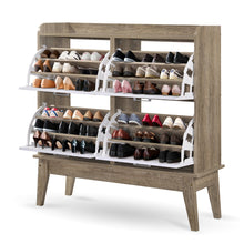Load image into Gallery viewer, Large Shoe Cabinet Rack Oak