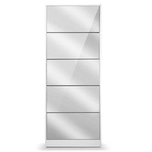 Load image into Gallery viewer, Artiss 5 Drawer Mirrored Wooden Shoe Cabinet - White