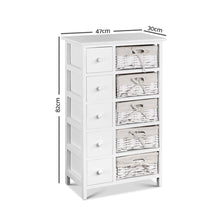 Load image into Gallery viewer, Artiss 5 Basket Storage Drawers - White