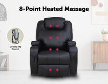 Load image into Gallery viewer, Massage Sofa Chair Recliner 360 Degree Swivel PU Leather Lounge 8 Point Heated